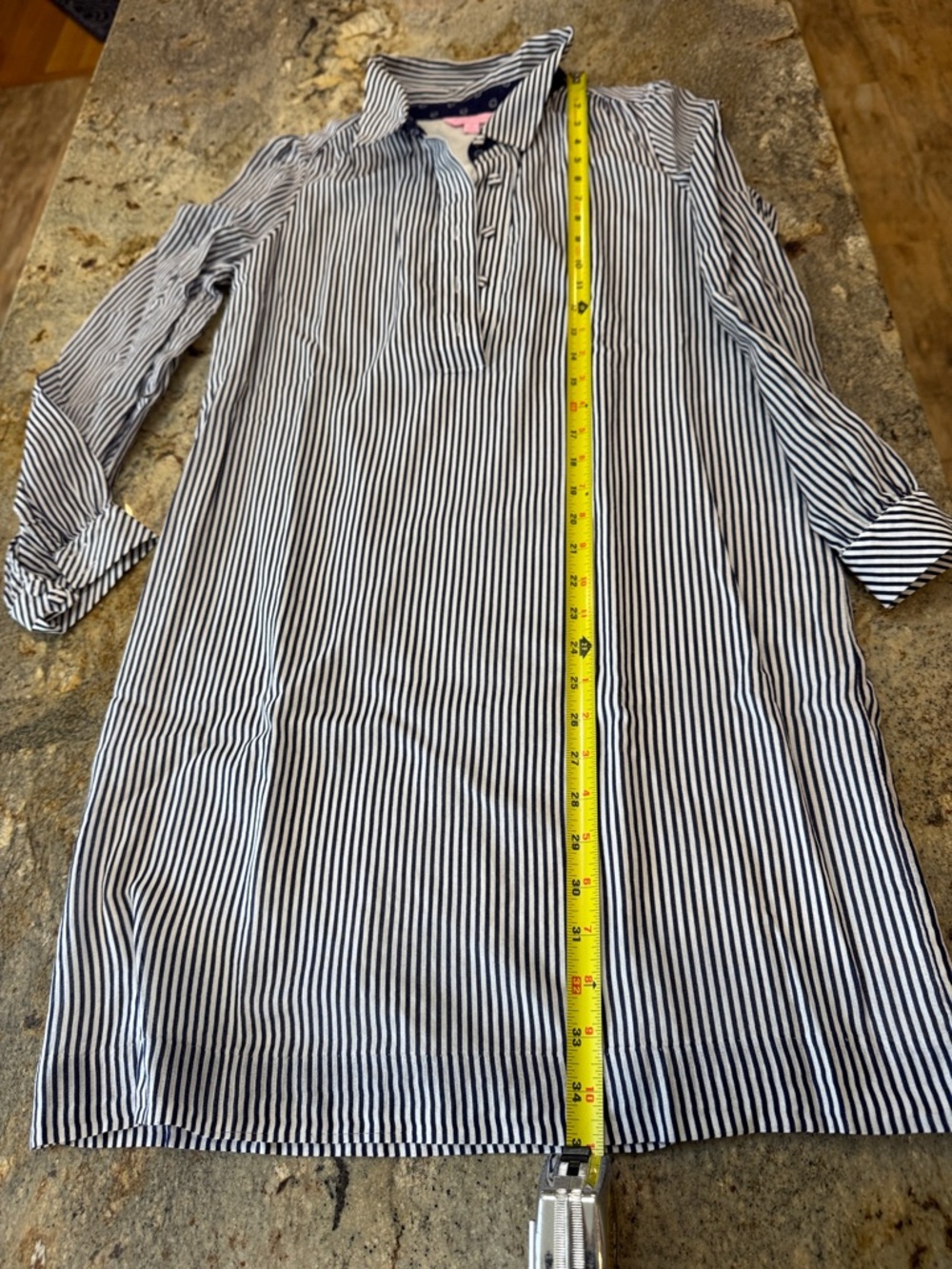 Lilly Pulitzer Summer Dress, white and navy stripes. Super light cotton.